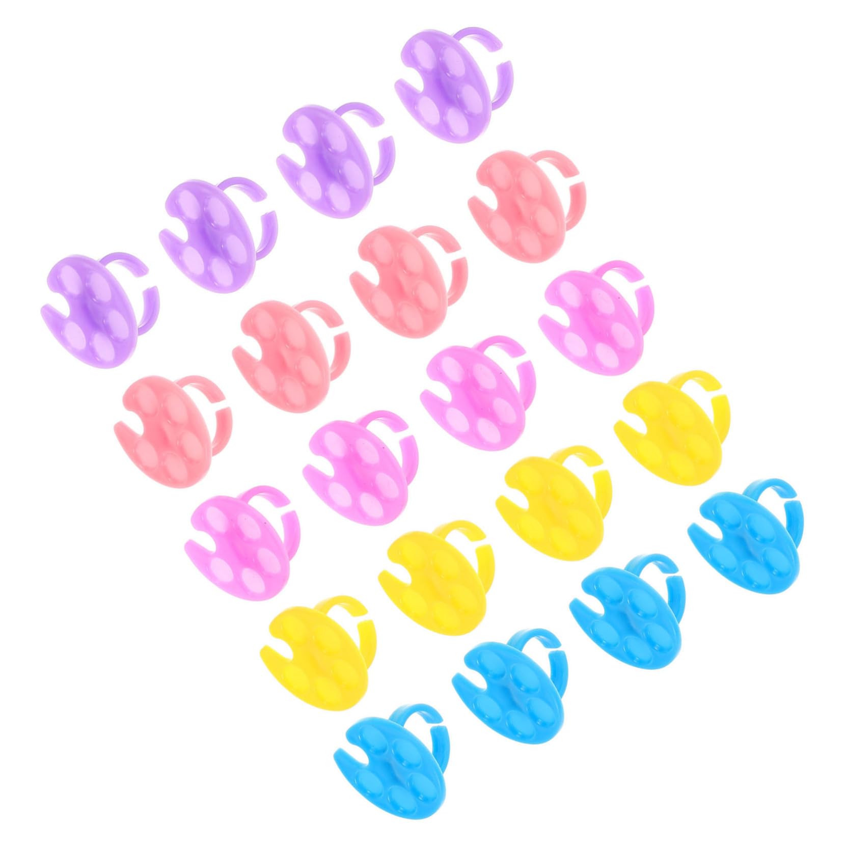 SHERCHPRY 20pcs Adjustable Ring Tray Palette Compact Nail Art Polish Holder for Quick Mixing Efficient Designs Lightweight Cosmetic Mixing Palette for Go Nail Art