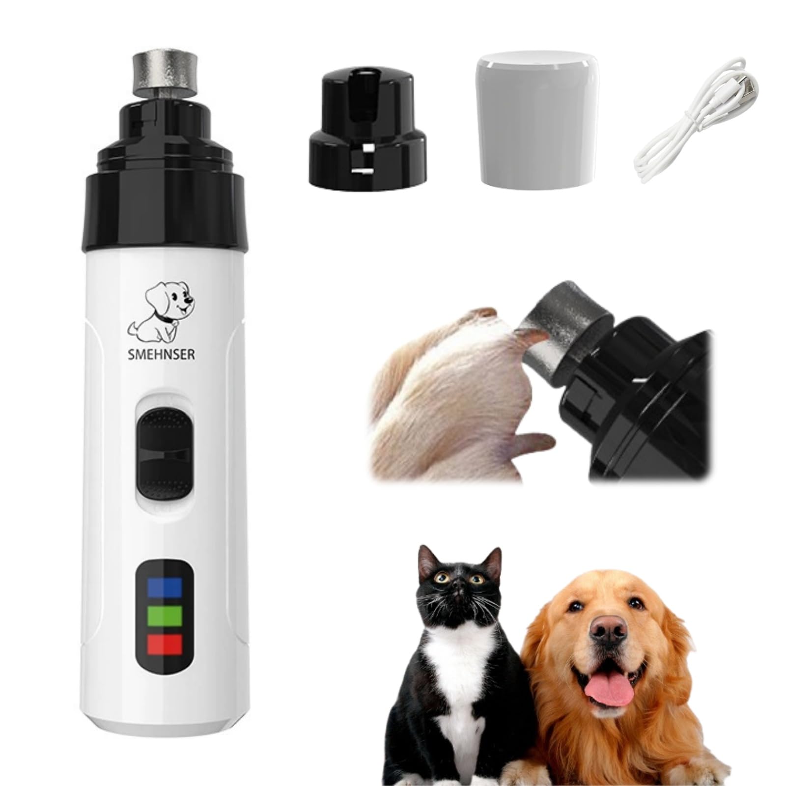 KELENO TrimNox Pro – Der leise Krallenschleifer für stressfreie Pflege Leiser Haustier-Nagelschleifer, Wiederaufladbarer USB-Nagelschleifer, Tragbares Haustier-Krallenpflege- und Polierwerkzeug