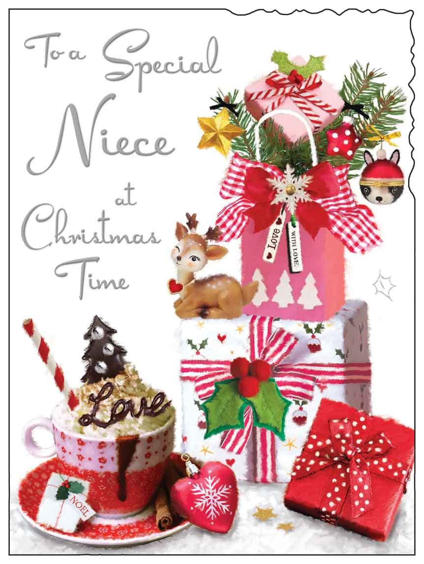 Carte De Noël Spéciale Fille – Bouquet Floral, Cocktail Et