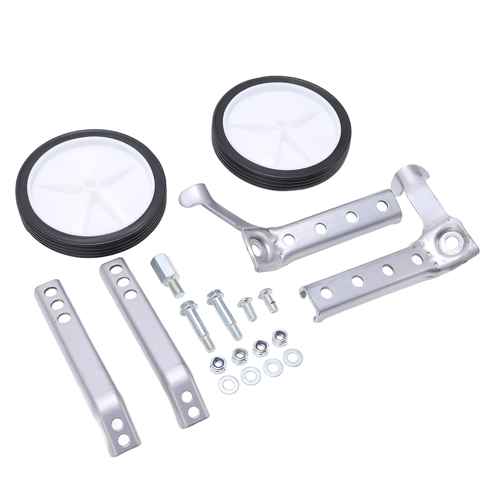 High Strength Training Wheels, Safe and Highly Compatible Steel Frame 100kg Load Bearing Cycling Training Wheels for Kids (Grey)