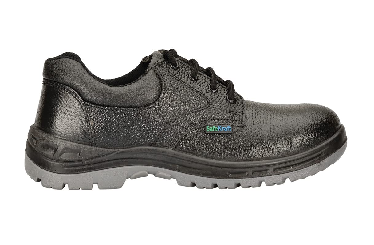 SafeKraft SKSS-201 DD Men's Safety Shoe Double Density with Steel Toe Cap_11 Black-image-4