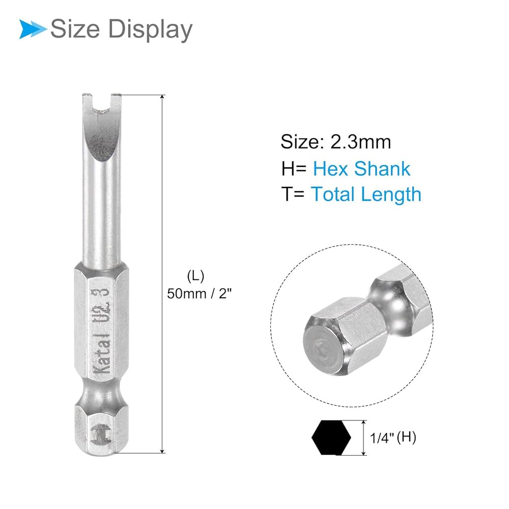 CoCud Magnetic U Type Bits, 2.3mm Head 1/4