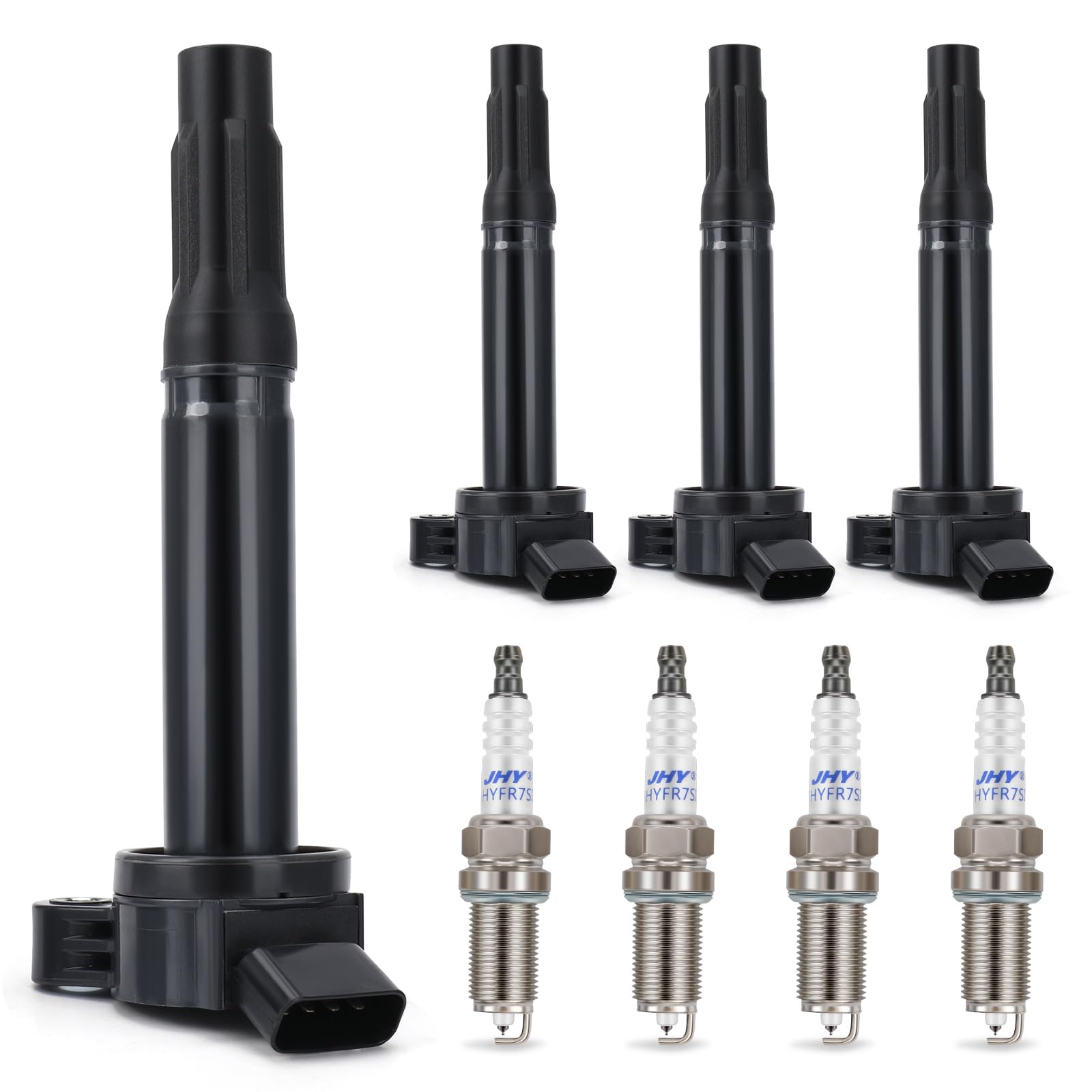 Photo 1 of Set of 4 Ignition Coil Pack UF549 and Iridium Spark Plugs Compatible with 2007-2019 Nissan Altima Versa Sentra Rogue Cube NV200 2.5L 2.0L 1.8L 1.6L L4 Spark Plugs Coil Packs Replaces# UF549 & 9029
