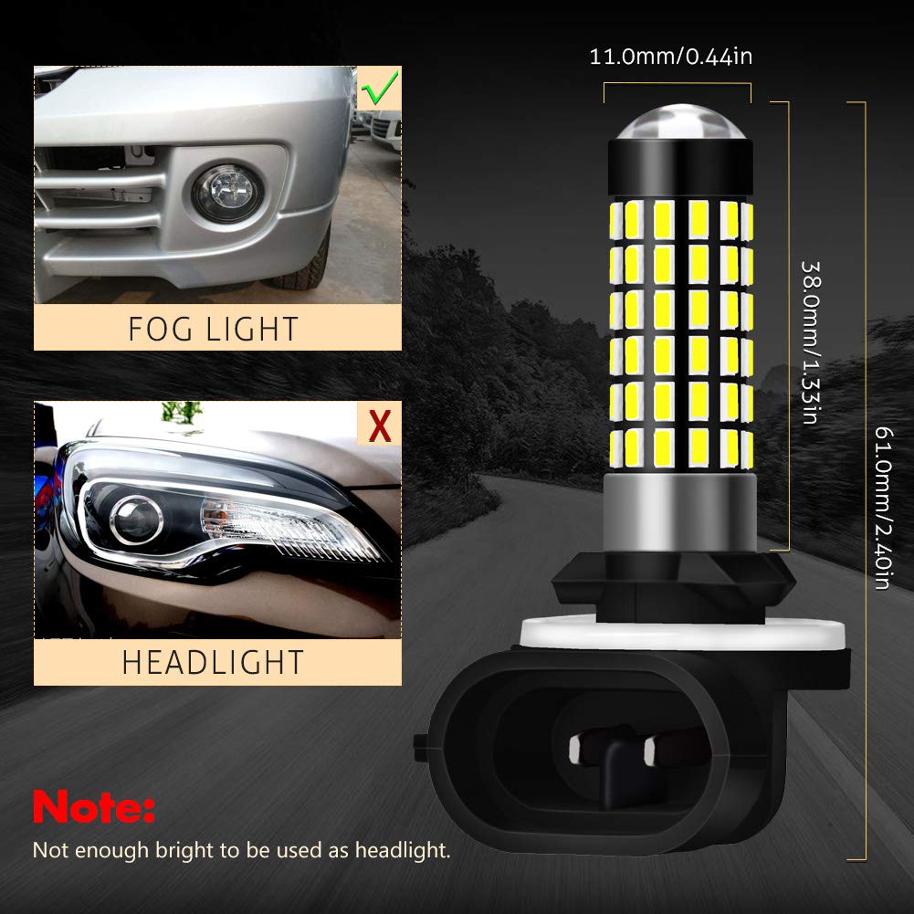 KATUR Bombillas LED 894 881 886 (Par) – Luz Antiniebla Y DRL Super Brillante 900LM – Blanco Xenón