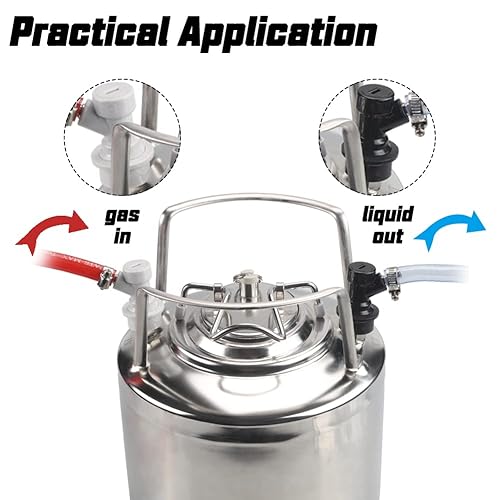 Miniatura 5 de PERA Juego de 4 pares de desconexiones rápidas de barril de cerveza de gas y líquido con bloqueo de bola