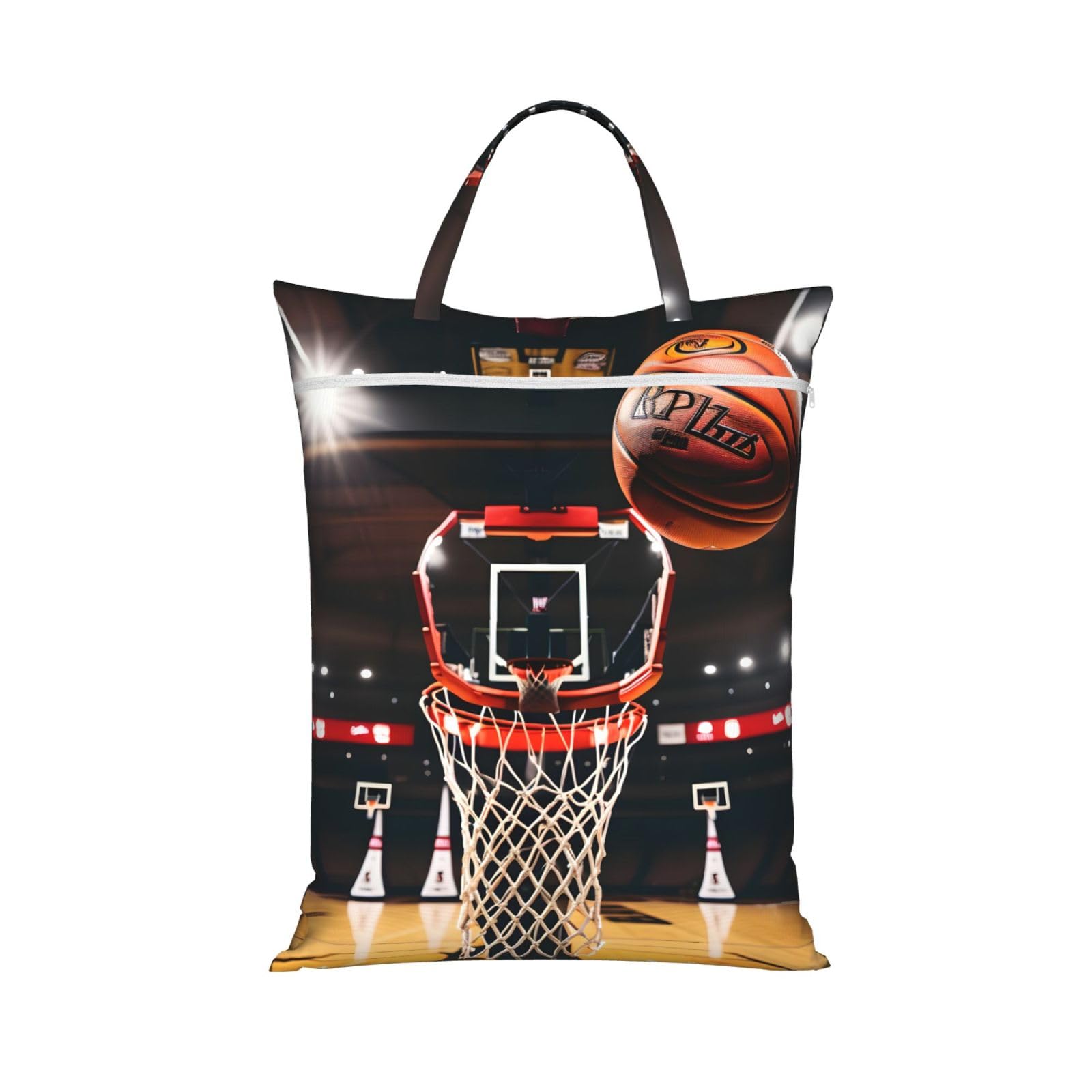 Basketball Print Travel Laundry Bag Foldable Lightweight Camping Beach Dorm Weekend Getaways