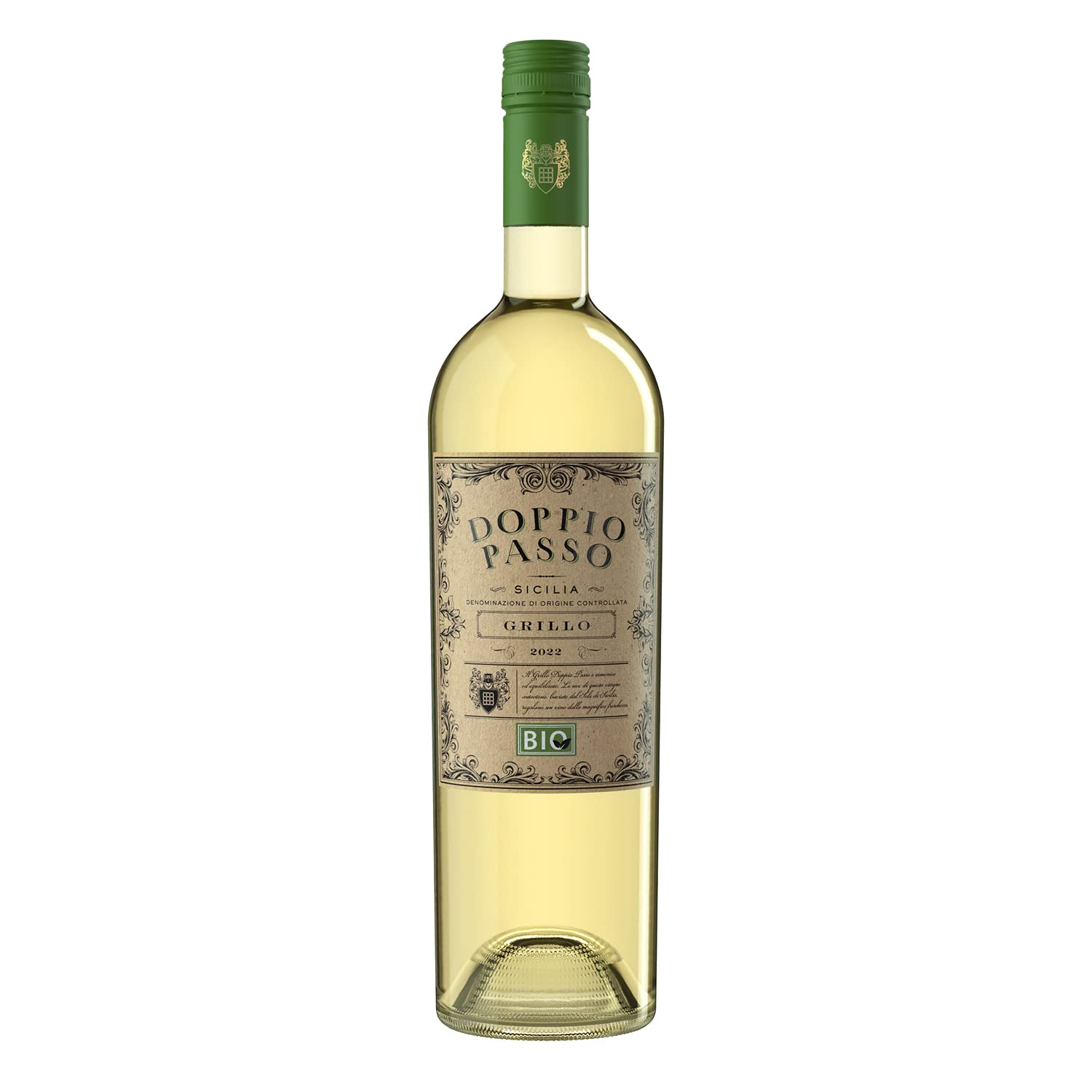 Doppio Passo Grillo BIO Sizilien - Trockener Weißwein aus Italien (6 x 0,75l)