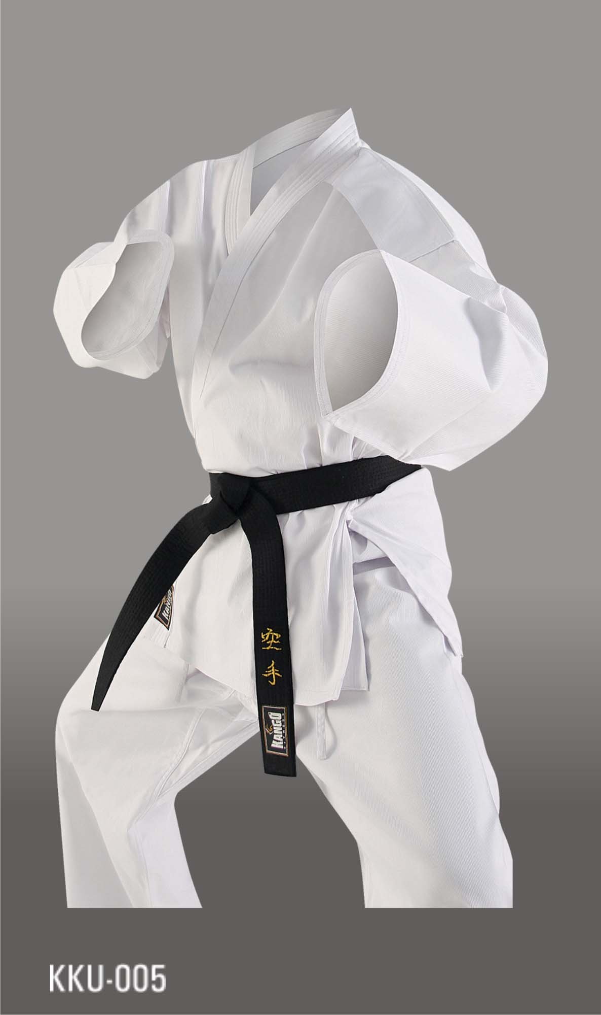 Kimono Karaté Kwon 8 Oz - Veste Traditionnelle 100% Coton - Noir - Tailles 110-200 Cm