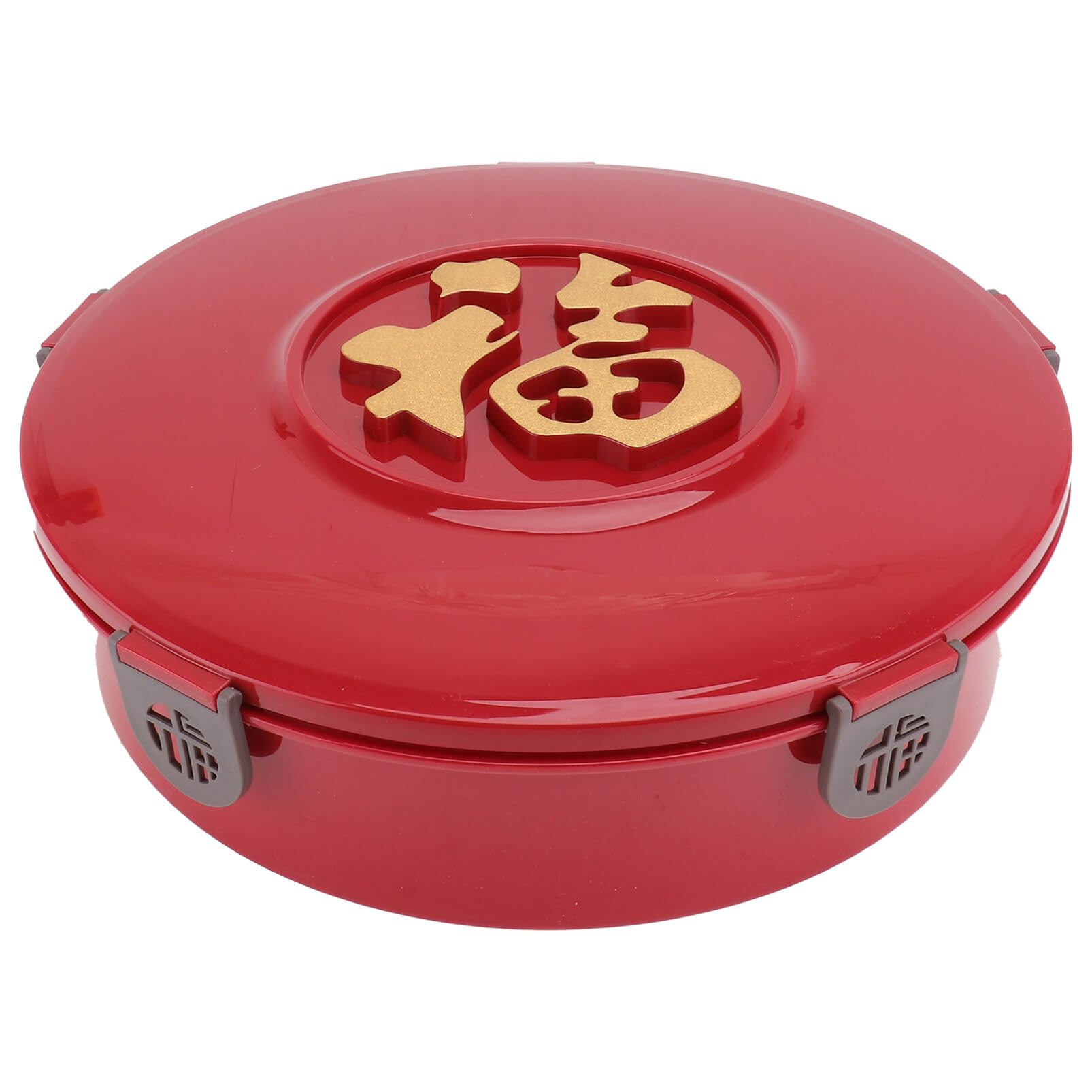 Alipis Snack Box Chinese New Year Serving Tray 2024 Plates Lunar New Years Eve Food Tray Candy Dish Dried Fruit Plate with Lid for Chinese New Year Wedding Party Round