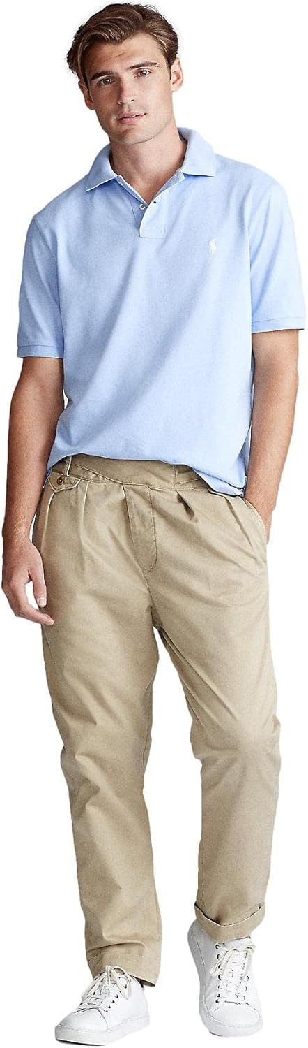 POLO RALPH LAUREN Men Custom Fit Mesh Pony Logo Shirt (XL, EliteBlue) - Image 4