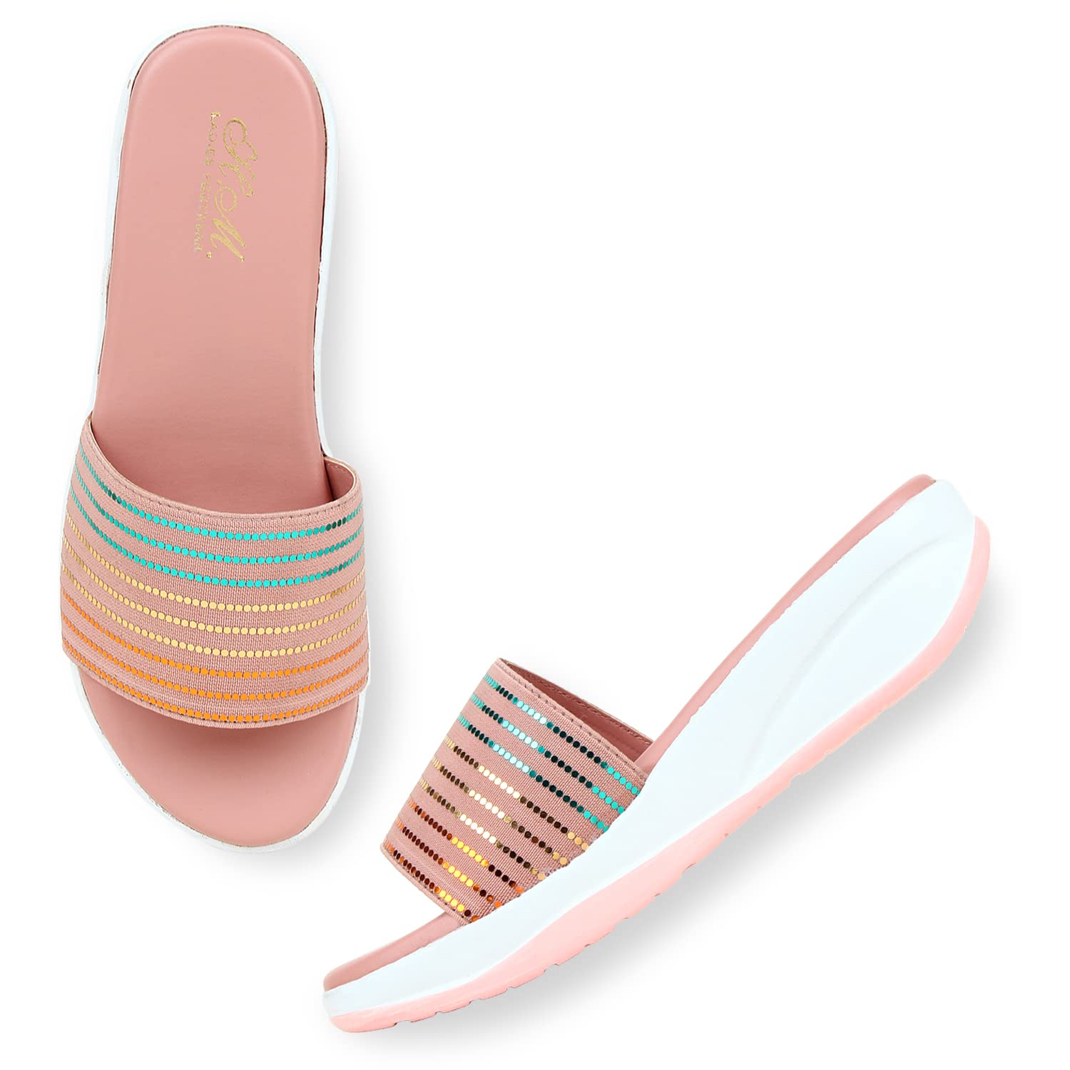H.M. LATEST Stylish Wedges Striped fashionable Design For Womens/Girls (B09TJCB2R1) Amazon Price History, Amazon Price Tracker