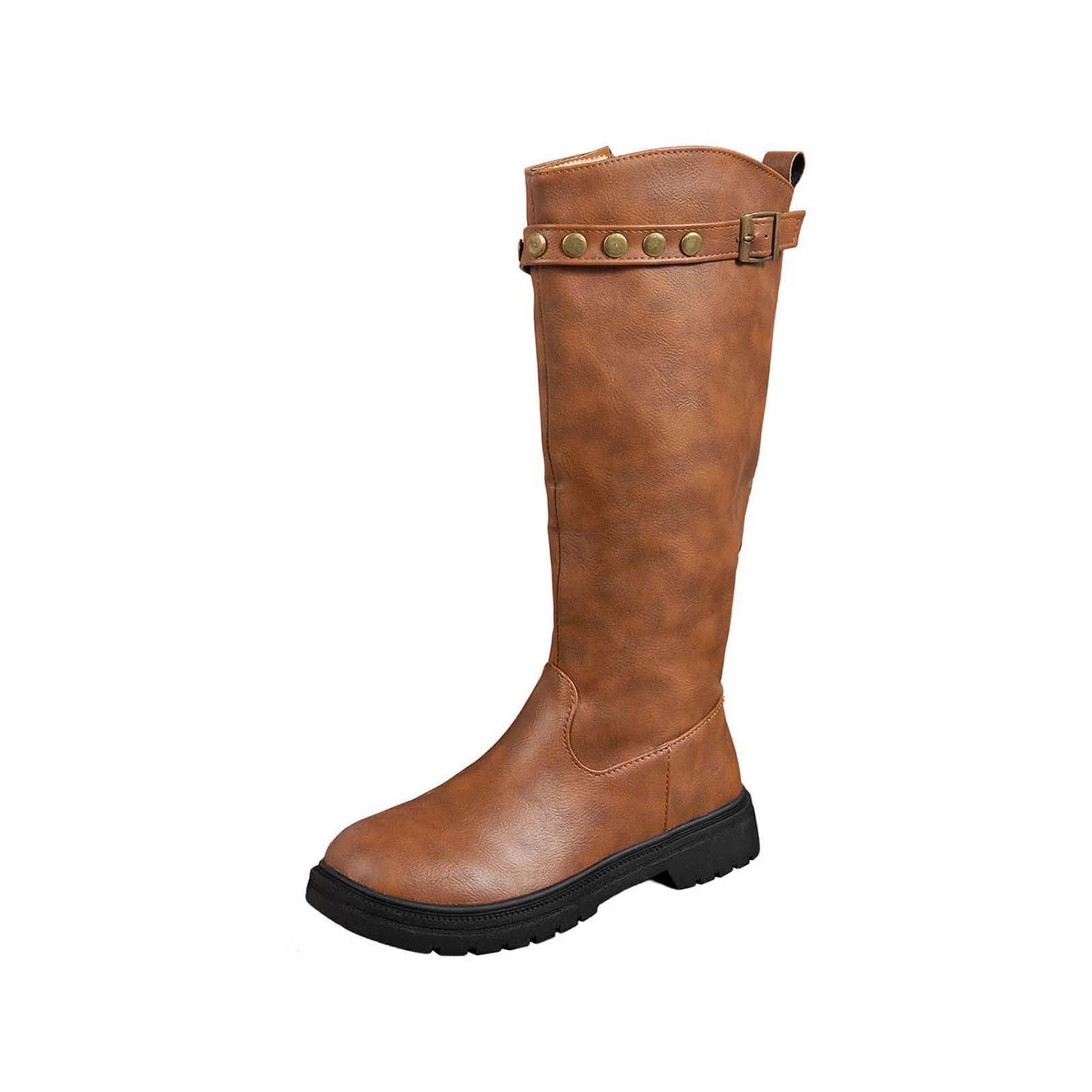 Womens Over The Knee Boots for Wide Calf Plus Size Pointed Toe Mid Heel Boot Side Zipper Elegant