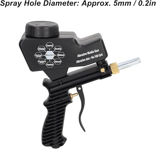 Miniatura 6 de TOPINCN Chorro de arena portátil de mano, presión de trabajo de 70-150 PSI, pistola de chorro de arena, máquina de chorro de aire, pistola