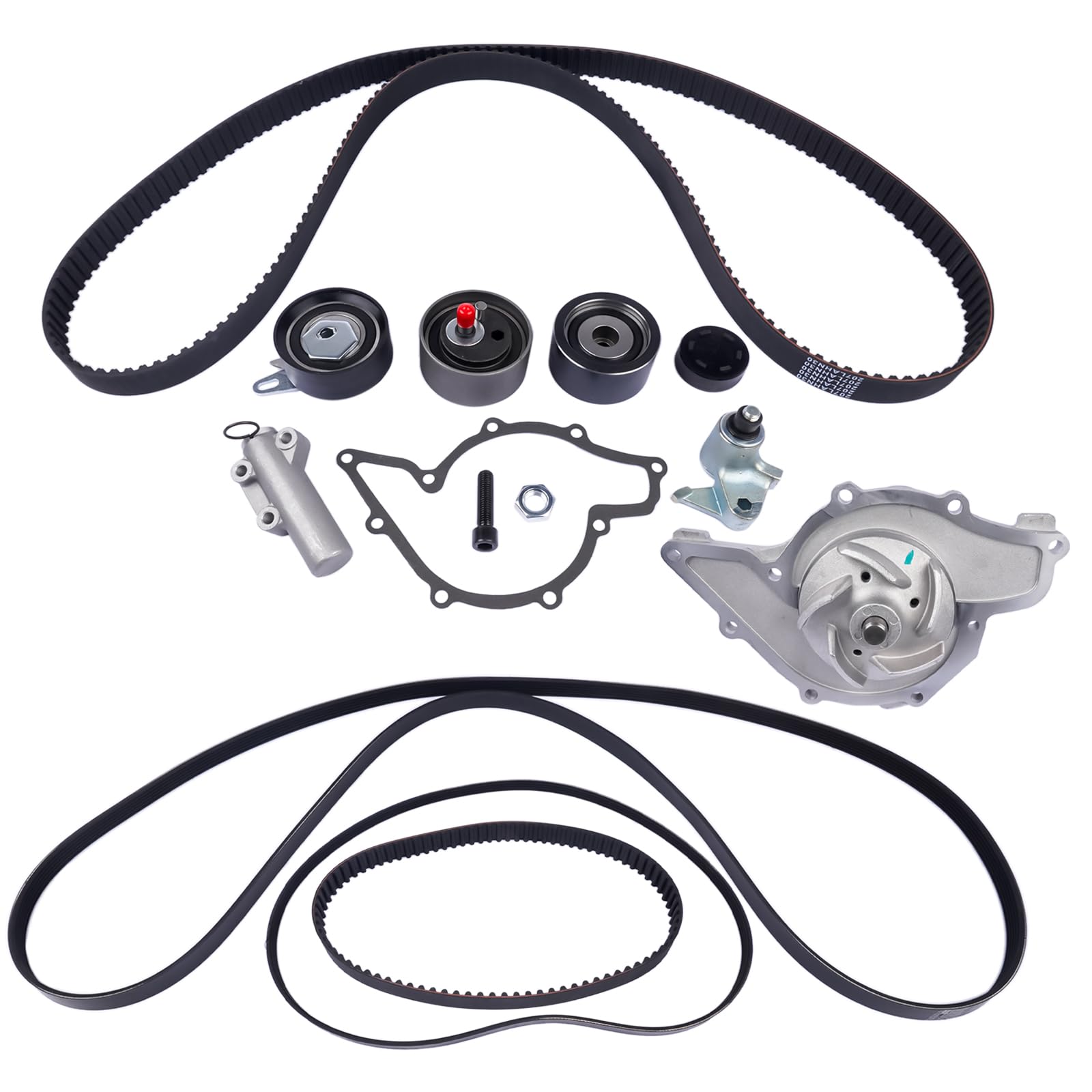 Kit de Correa de Distribución + Correa Trapezoidal Compatible con A4 A6 A8 Pa-ss at Su-perb I 2.5 TDI 059109119A 059130113J