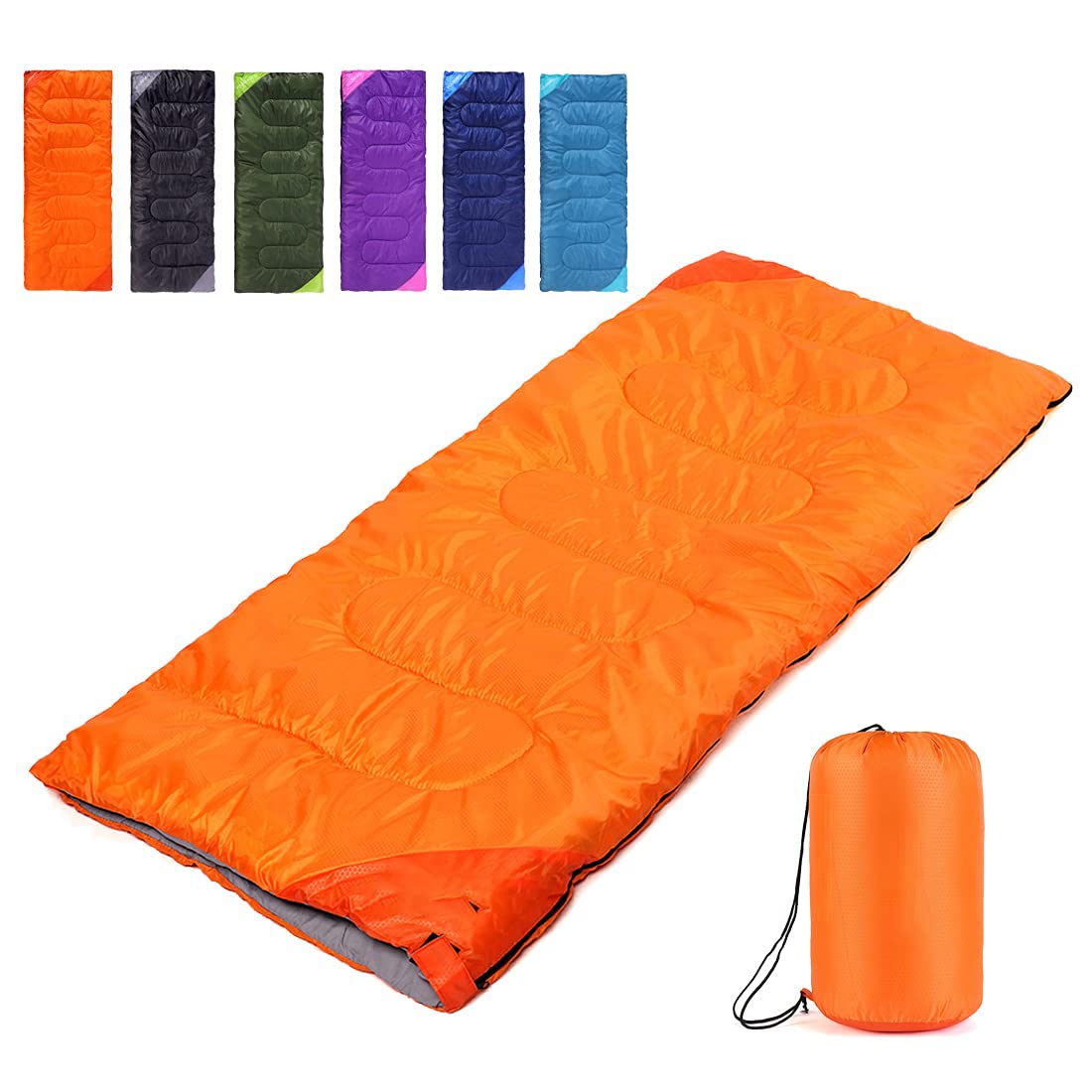 Camping Sleeping Bag for Adults Boys and Girls Cold and Warm Weather-Summer Spring Fall Lightweight Waterproof Compact Bag