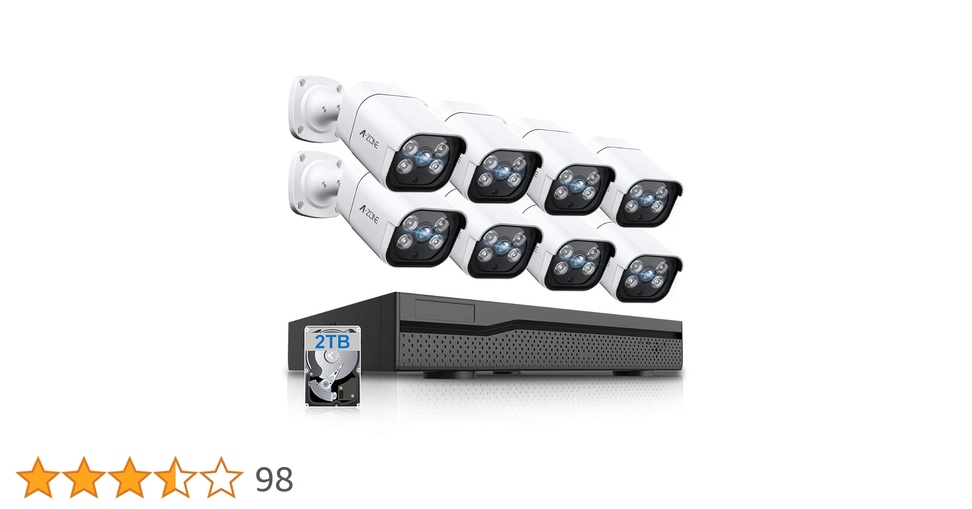 Amazon.co.jp: A-ZONE POE給電防犯カメラキット レコーダー 暗視撮影