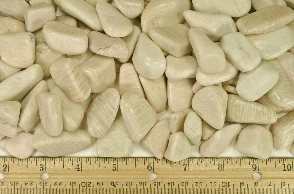Fantasia Materials: 5 lbs Tumbled Feldspar A Grade Stones from Brazil - Small - 0.75" to 1.25" avg