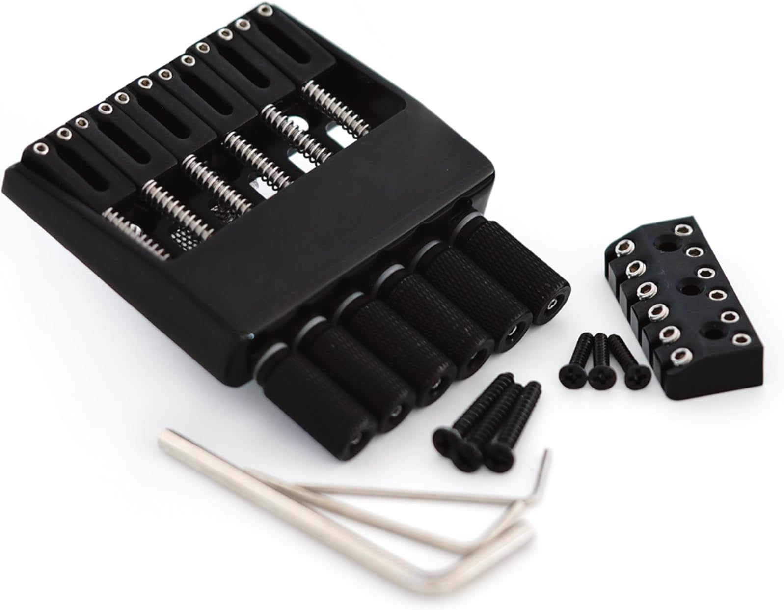 Headless Bridge Tailpiece and Bridge String Lock for 6 String Headless Guitar Accessories Black