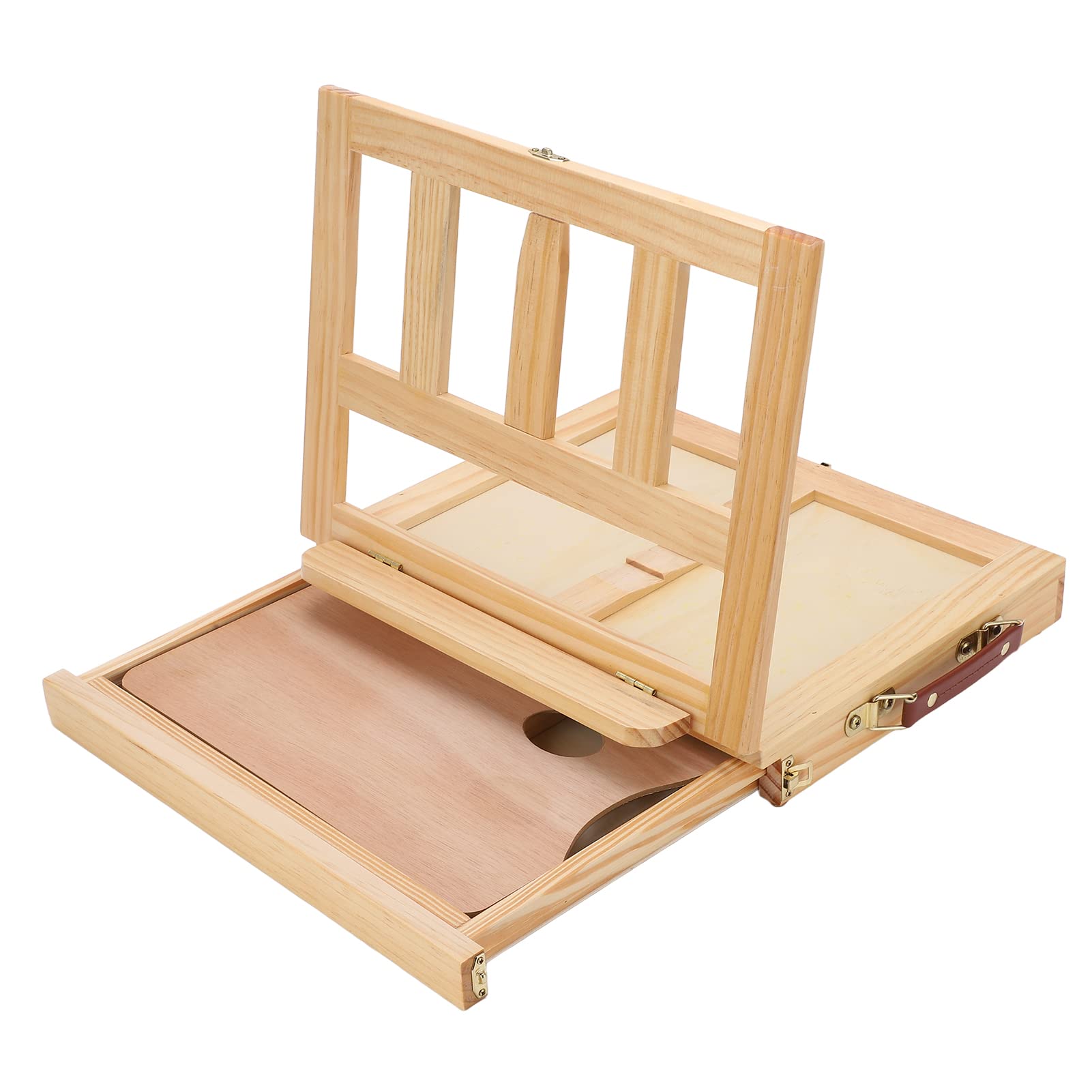 Caballete de Mesa Plegable de Madera, con Cajón de Almacenamiento para