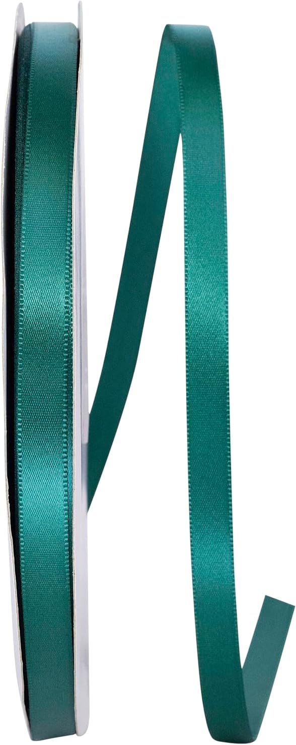 Reliant Ribbon 4950-925-15C Double Face Satin Ribbon, 3/8 Inch X 100 Yards, Hunter