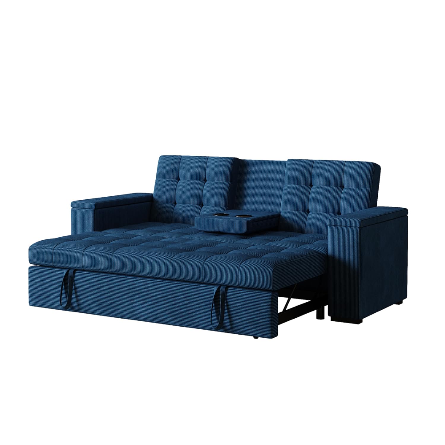 CONCEPTO FÁBRICA Sofá Convertible 3 plazas NOHO Azul Pana | Modular en sillón relax o cama completa de 160 x 160 cm según tus necesidades del momento.