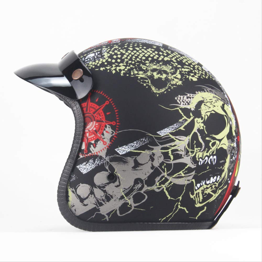 Casco retro de motocicleta de cuatro temporadas para adultos y niños
