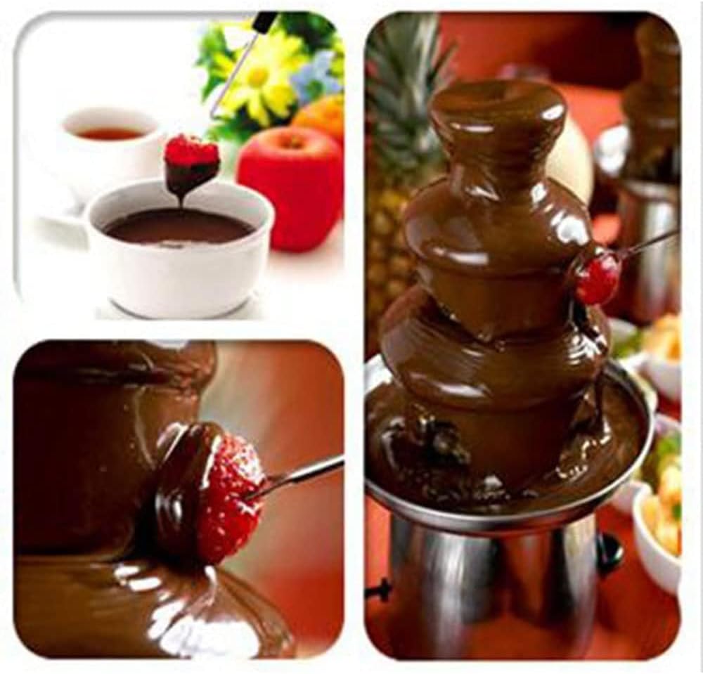 Chocolate Fountain Three Layers Creative Design Chocolate Melt with Heating Fondue Machine DIY Chocolate Waterfall Hotpot (voltage 220v)