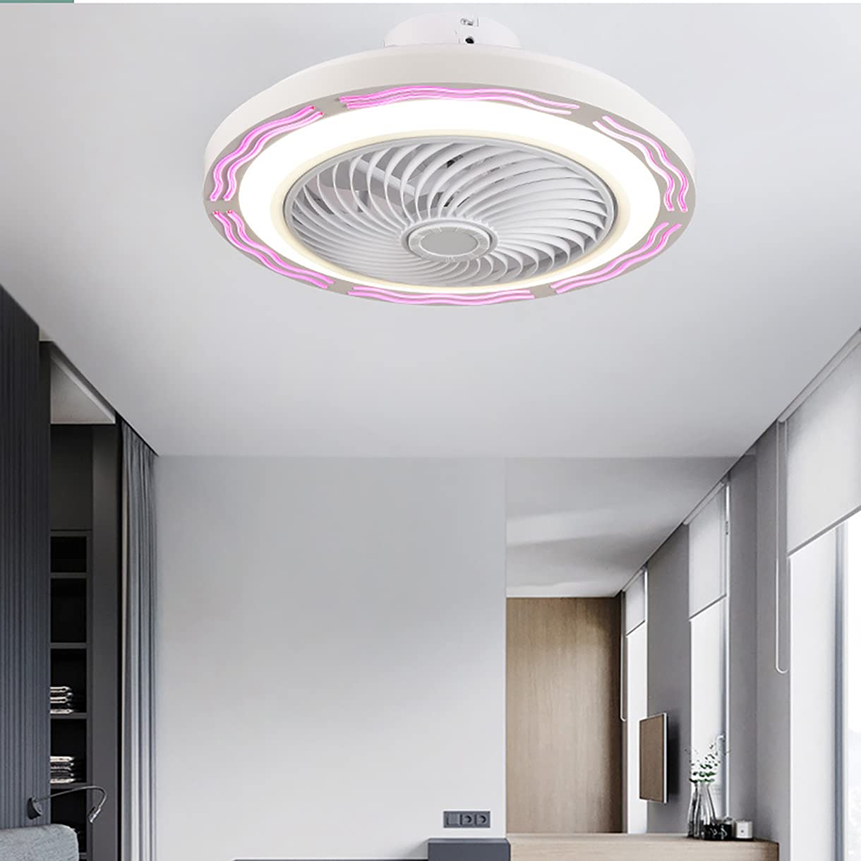 Ventilateurs de plafonds avec lumières LED modernes pour grand salon