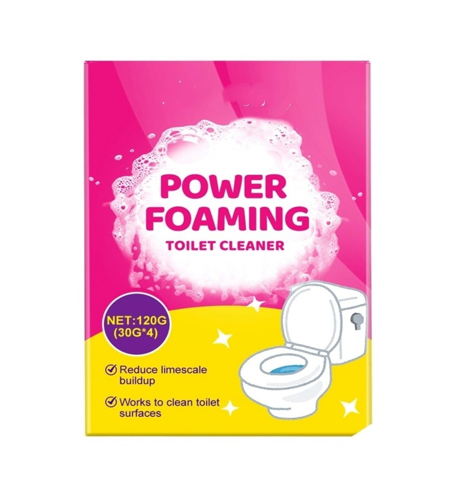 Polvo de limpieza for inodoros de 120 g, potente eliminación de cal y olores, portátil e higiénico(4pcs)