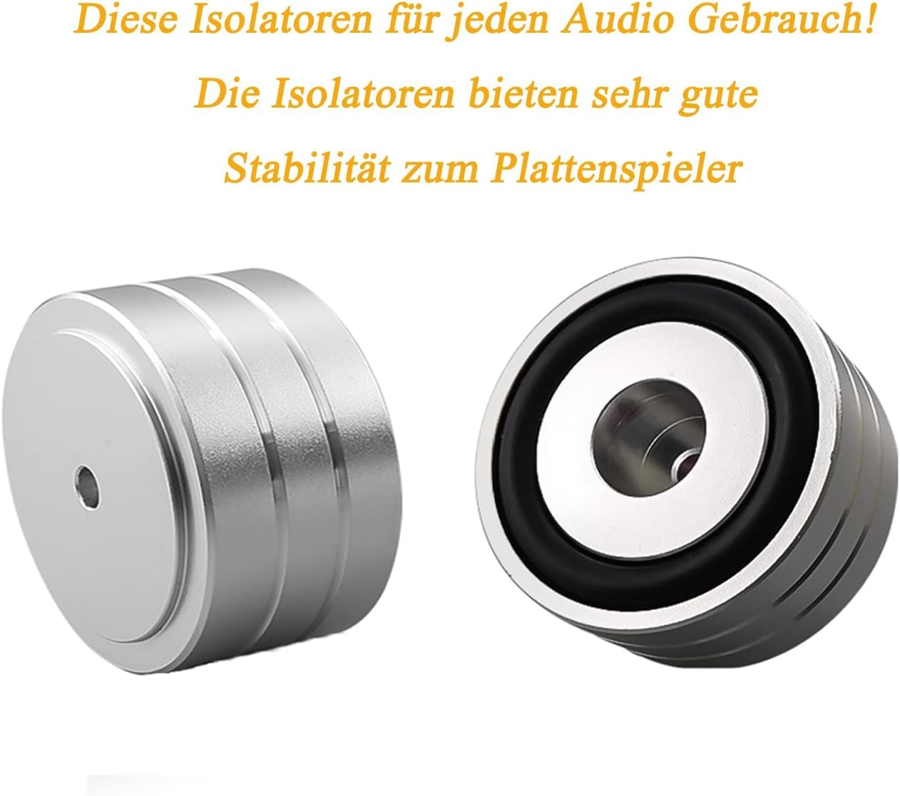 Piedini per altoparlante ammortizzatori di risonanza subwoofer HiFi 4 pezzi argento