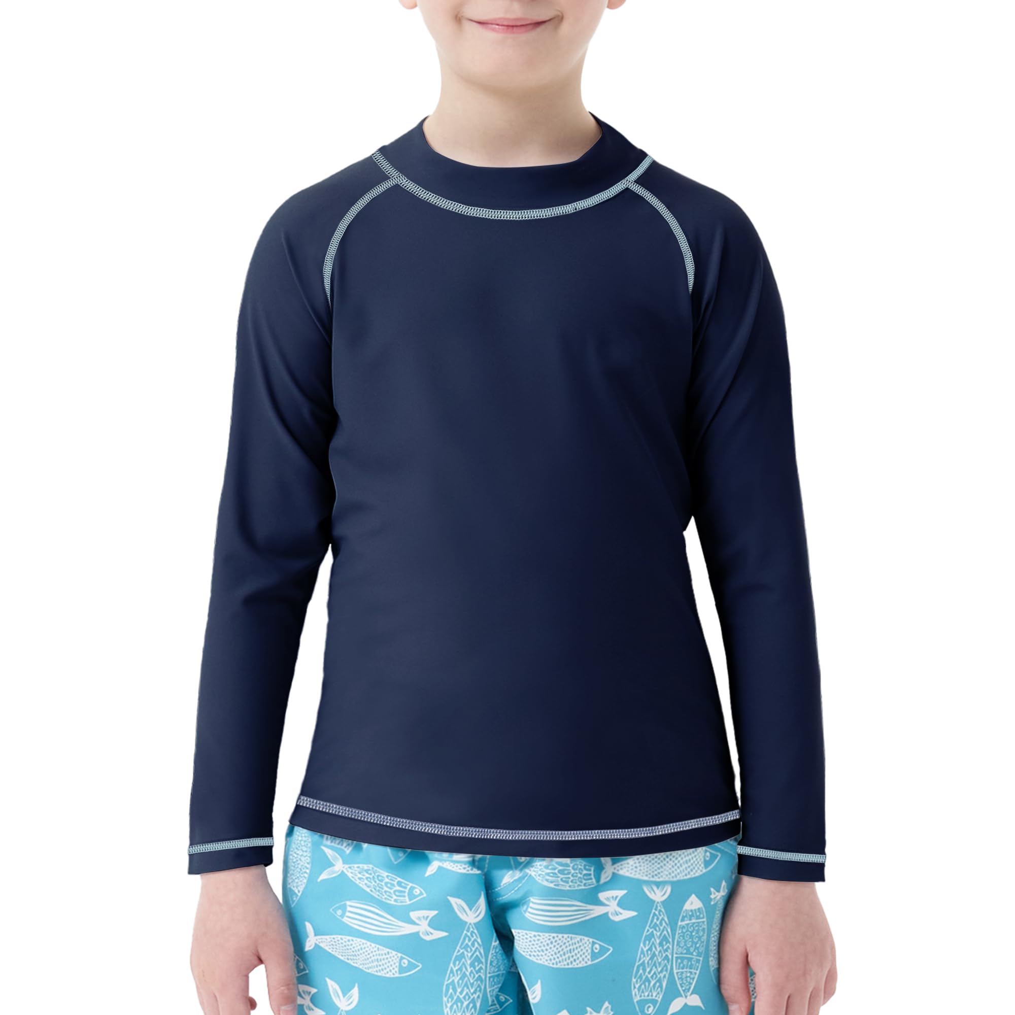 MEETWEE Jungen Schwimm Kurzarm/Langarm Shirt Kinder Schwimm UV Tshirt Kinder Badeshirt RashWeste Surfen Tshirt Schnelltrocknend Strand Shirt Wassersport Top