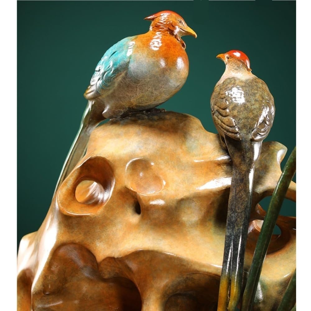 Figurine Decorative Ornamenti creativi da tavolo con fiori in rame, for la casa, il soggiorno, l'ufficio, vetrina, statue fatte a mano, artigianato cinese Decorazioni Per Scrivania Da Ufficio