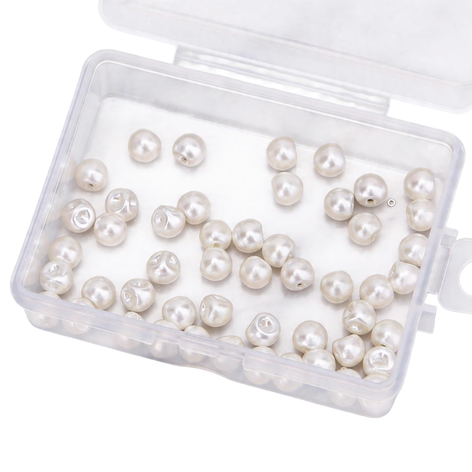 EMTPJAL 6mm Pearl Buttons, 50 Pack White Resin Sewing Buttons