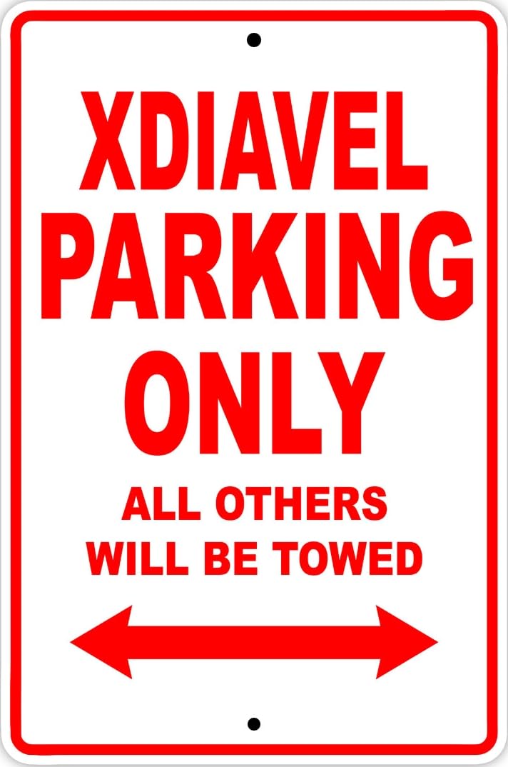 Xdiavel Parking Only Towed Motorcycle Bike Novelty Notice Metal Sign