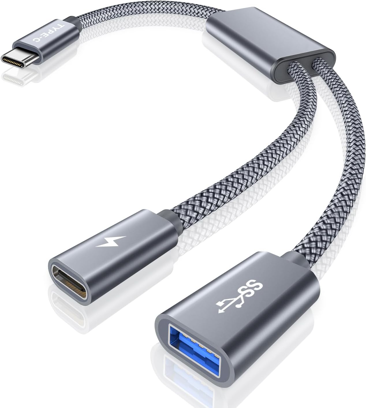 Basesailor USB C OTG Cable Adapter with Power Supply,Type C to 100W PD Charging and