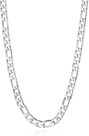 Silver Stainless Steel Figaro Chain Necklace Review
