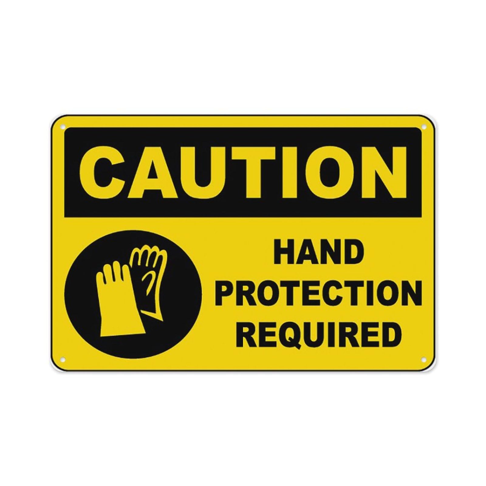 peiyeety Hand Protection Required Sign Aluminum Tin Warning Signs For Home Outdoor Garden 8X12 Inches