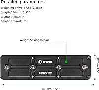Vista 3 de FANAUE Placa Adaptadora de Montaje para Trípode con Carril Keymod BKMOD-140 con Tornillos de Seguridad, para Cabezal Esférico de Trípode, Compatible