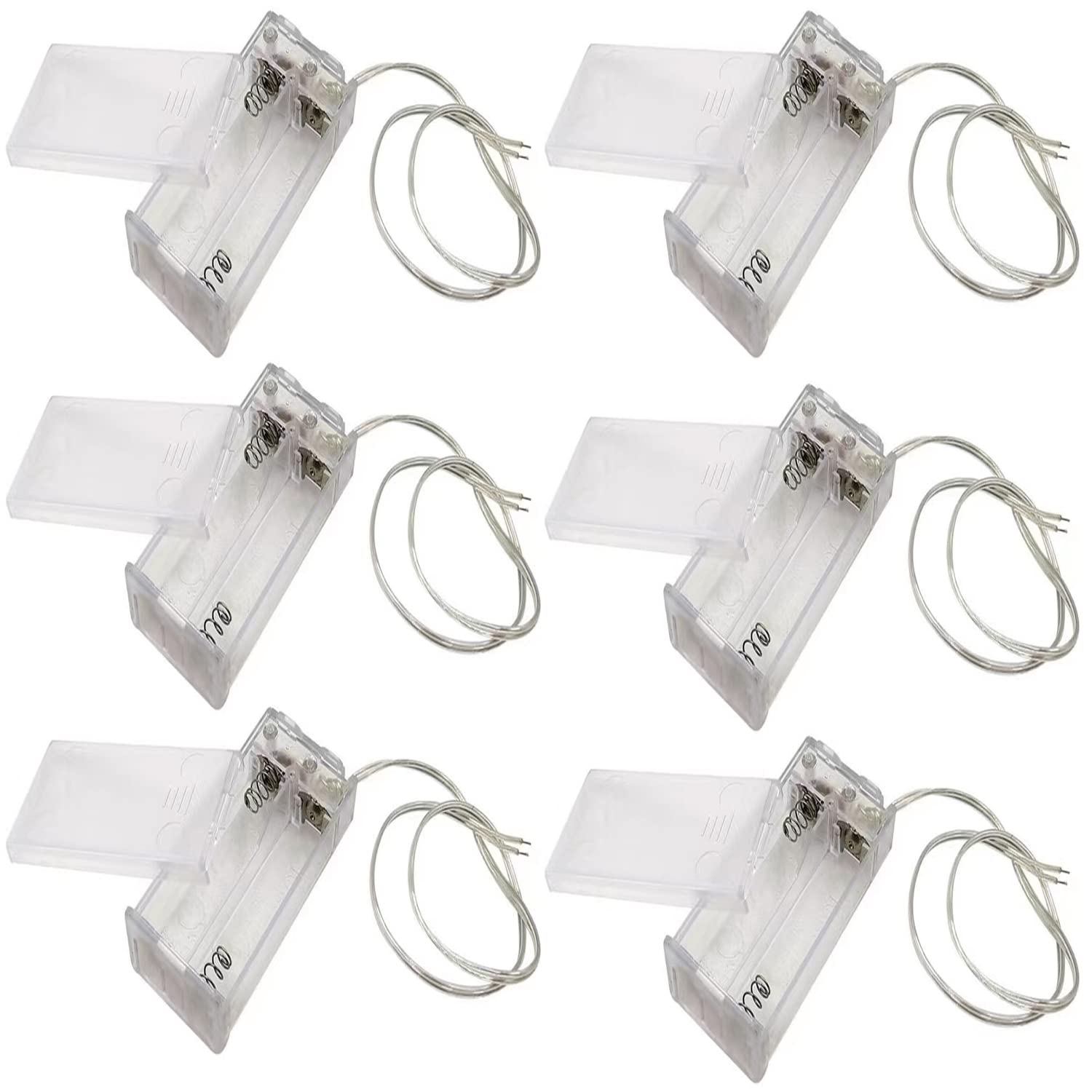 Produktbild von AA Batteriehalter Mit Schalter – 10 Stück, Transparent, Für Lichterketten & DIY
