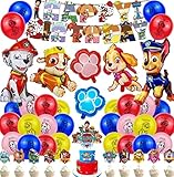 【Materiales】Estos globos están hechos látex y la pancarta está hecha de cartón de alta calidad, son seguros, no tóxicos, duraderos y reutilizables.Set globos tiene un diseño único con varios patrones lindos de patrulla canina. Deja que estos exquisitos globos decoren tu fiesta y hagan que tu fiesta sea más llamativa frente a amigos y familiares.