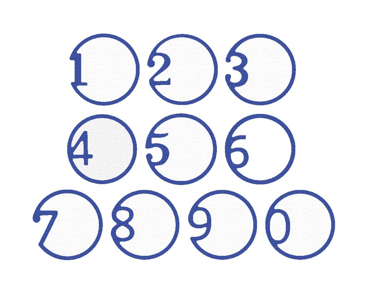 Thin die ZAG Number with Circle 10u.