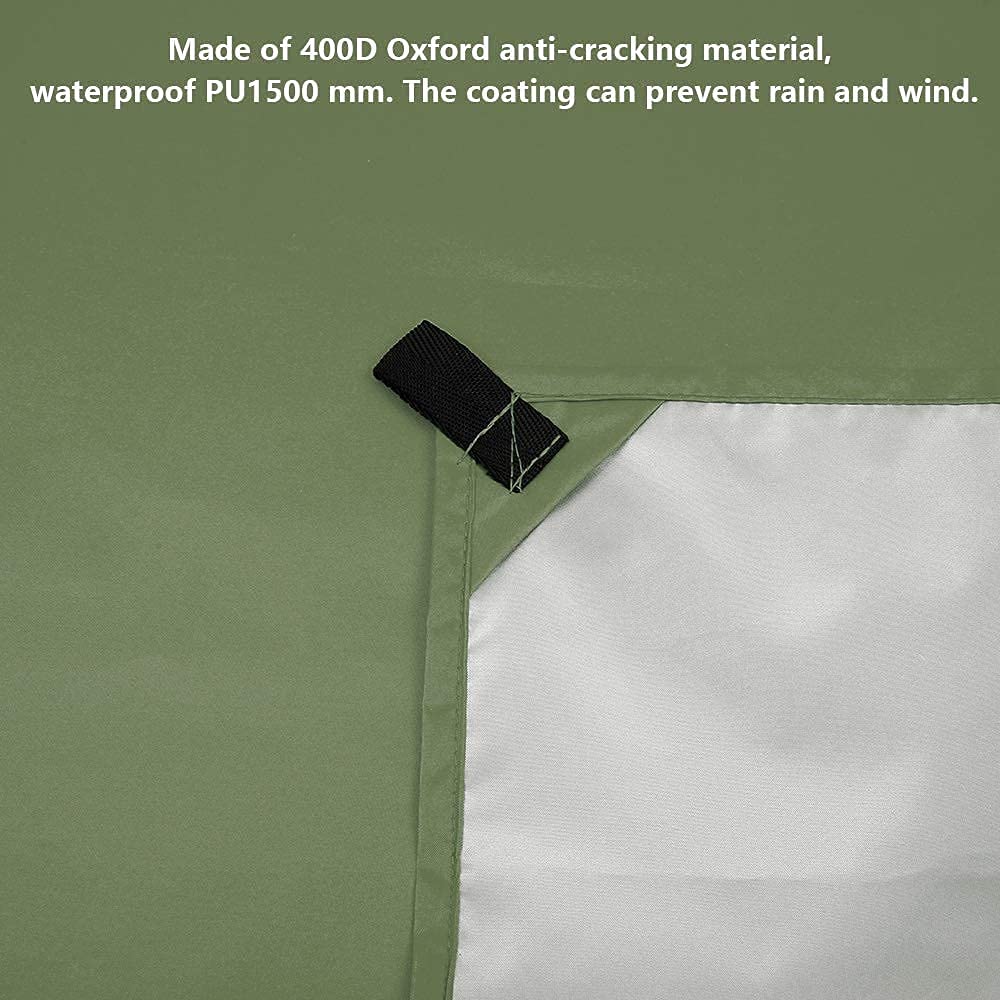 Amaca portatile da campeggio con zanzariera, telo antivento leggero, materiale bue 400D, ideale per escursioni all'aperto e avventura (verde)