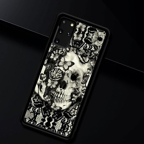 Miniatura 6 de Funda compatible con Samsung Galaxy S20 FE, diseño de calavera de encaje gótico victoriano, acrílico duro y TPU anti-caída antideslizante funda