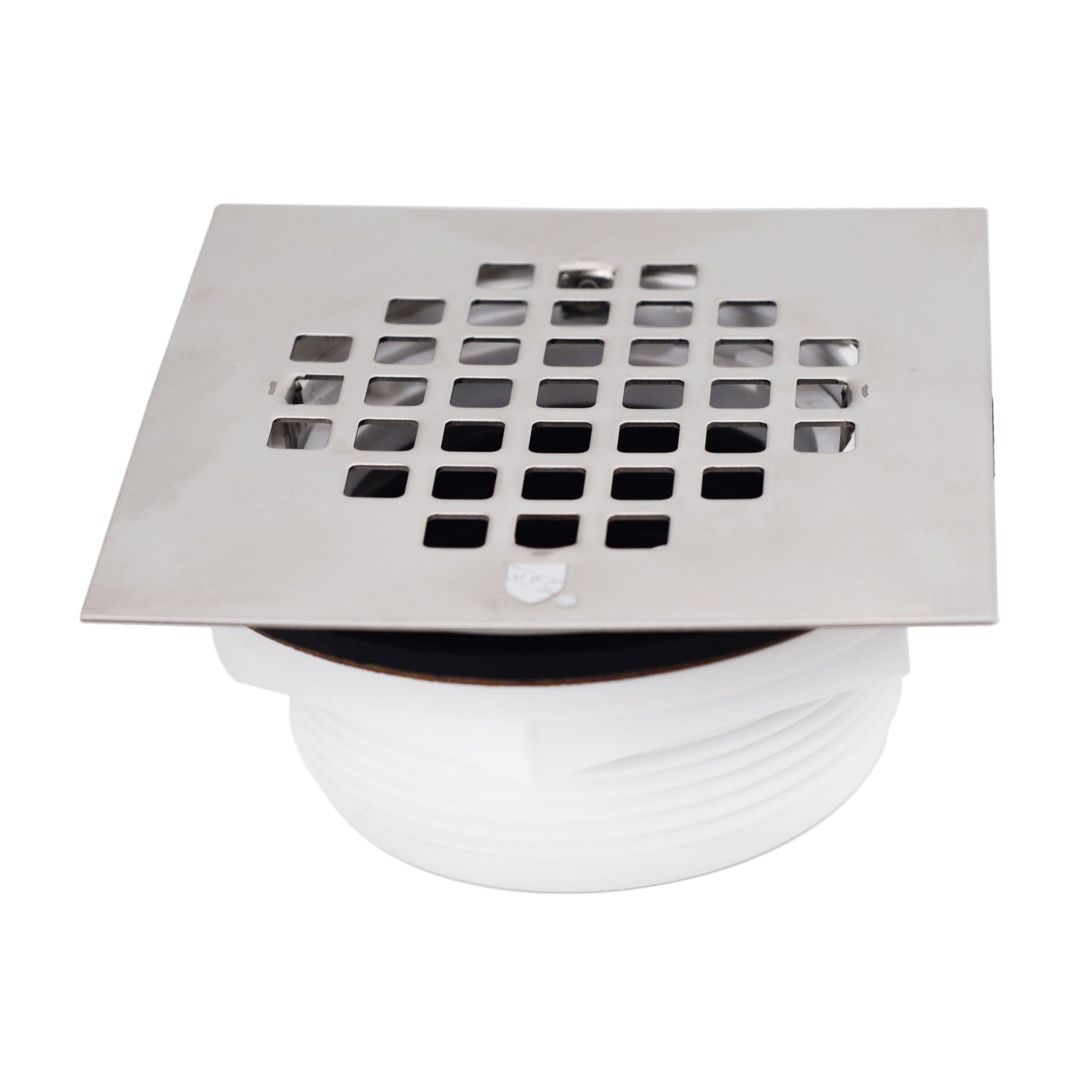 Westbrass Polished Chrome A206ps-26 4-1/4" Square Grate Shower Drain Cover With 2" Sch 40 Pvc Drain Pipe,