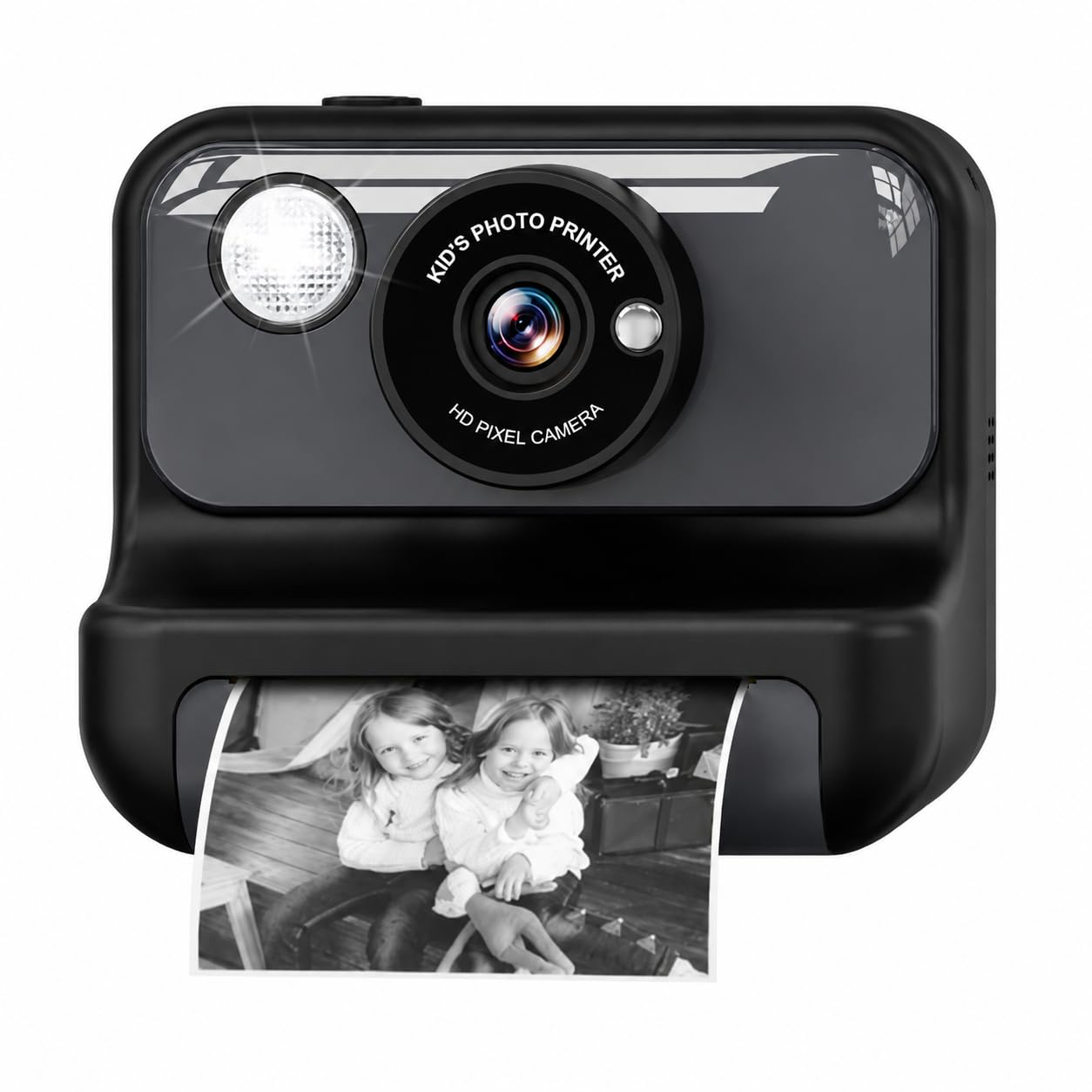 Kids Camera Instant Print, Christmas Birthday Gifts for Kids Age 3-8, Child Digital Camera with 1080P Videos, Toddler Portable Travel Toy for 3 4 5 6 7 8 Year Old Boys Girls-Black