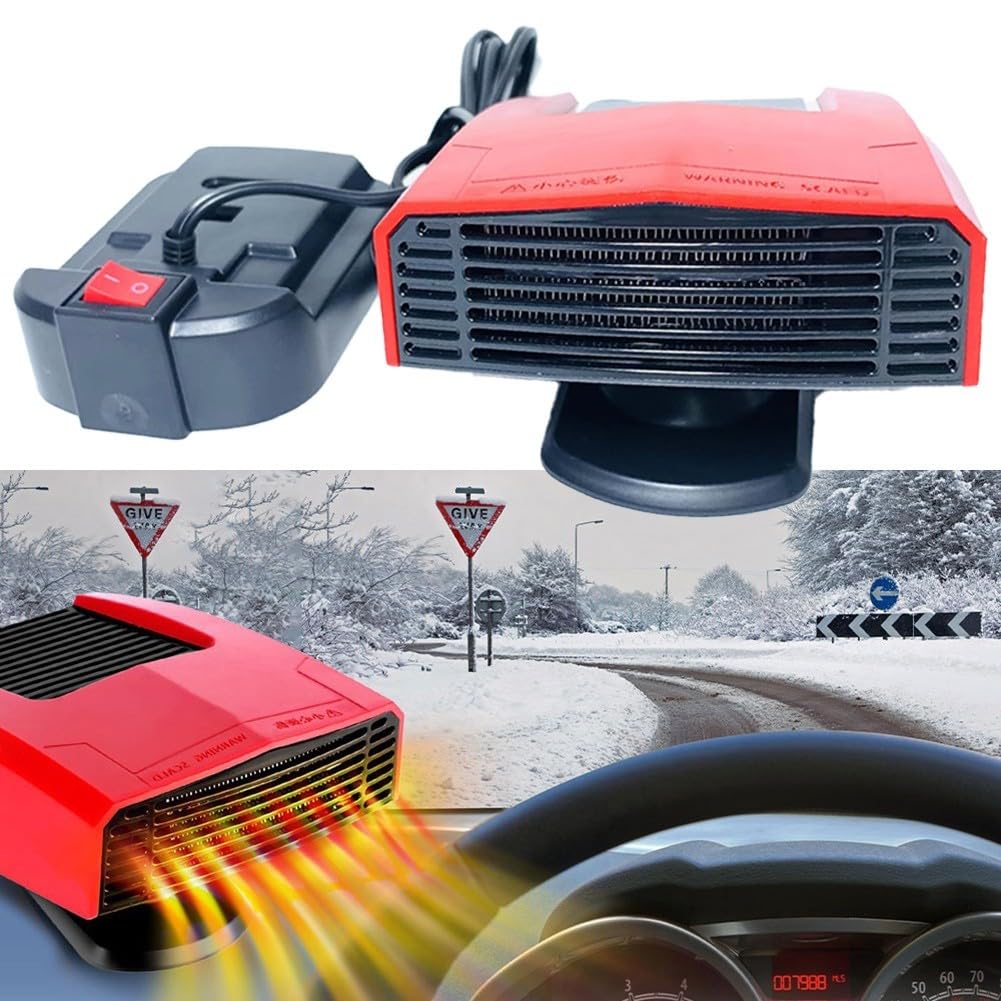 Chauffage De Voiture Portable électrique Avec Lumière Et Ports USB - Alimentation 12V/24V, Matériau ABS