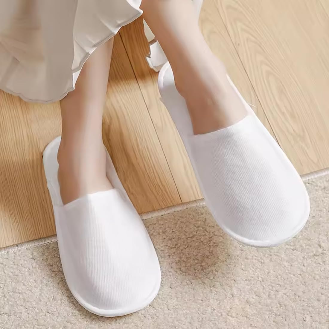 2 coppie Pantofole antiscivolo usa e getta ciabatte chiuse ciabatte usa e getta hotel spa casa viaggio taglia unisex