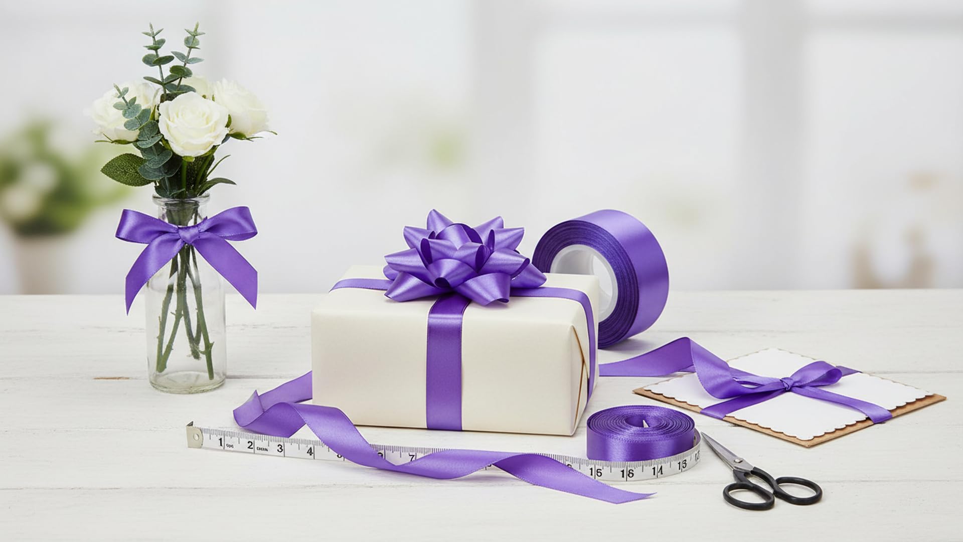Finesse Satin Ribbon Decoration, Gift Wrapping, Multi-Purpose Use (Lavender, Size : 2 Inch, Packing : 22 Mtrs) 3