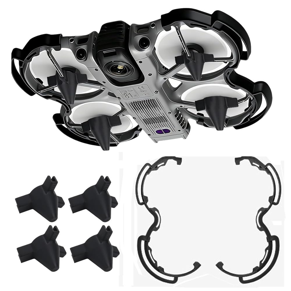 Kit di protezione 2 in 1 per DJI Avata 360 Fly More Combo, protezione elica anti-collisione con carrello di atterraggio, set di protezione per drone per DJI Avata 360 accessori (nero)