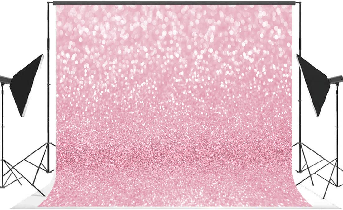 Lofaris Różowe tło fotograficzne bokeh błyszczące plamy błyszczące abstrakcyjne tło aureole noworodek baby shower artykuły na przyjęcie urodzinowe portret fotobudka rekwizyt 25 x 180 cm